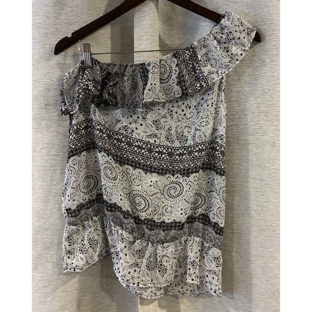 Y2K Myan One Shoulder layered blouse with a ruffled neckline Festival